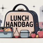 Illustration du lunch handbag élégant isotherme avec accessoires