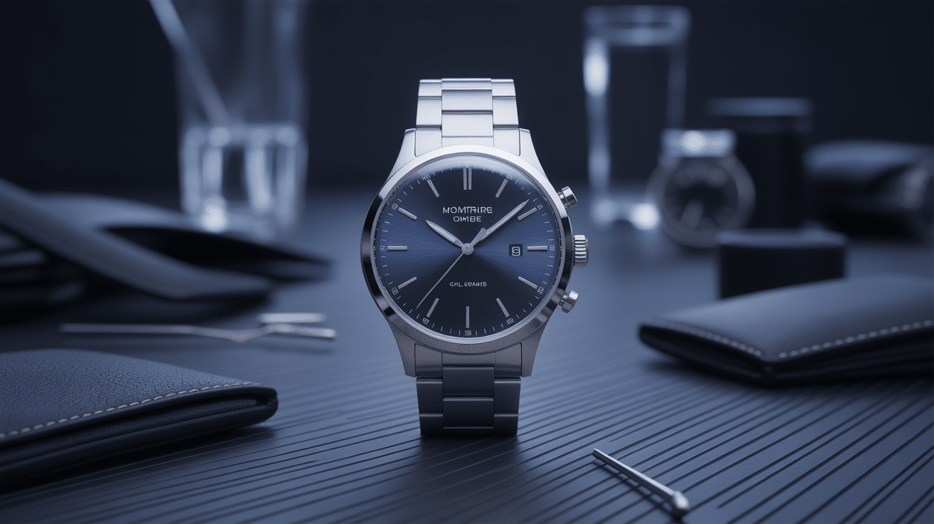 Montre classe homme élégante sur fond chic