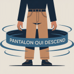 Illustration des causes du pantalon qui descend et solutions
