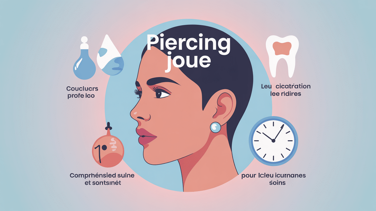 Illustration piercing joue guide et prévention