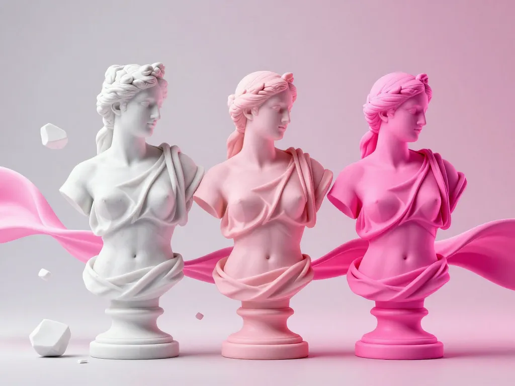 pink venus transition marbre pastel fuchsia 3D