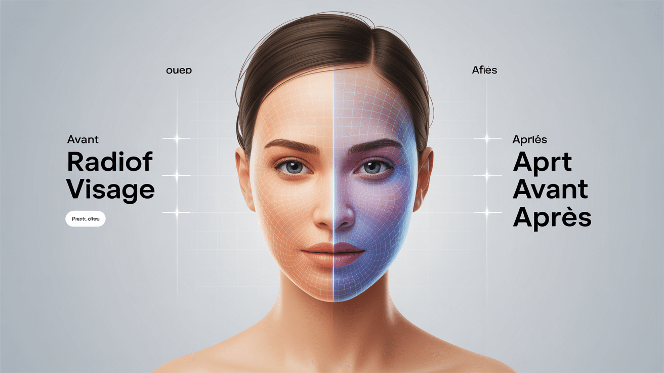 radiofréquence visage avant après sur visage, maillage collagène et ondes
