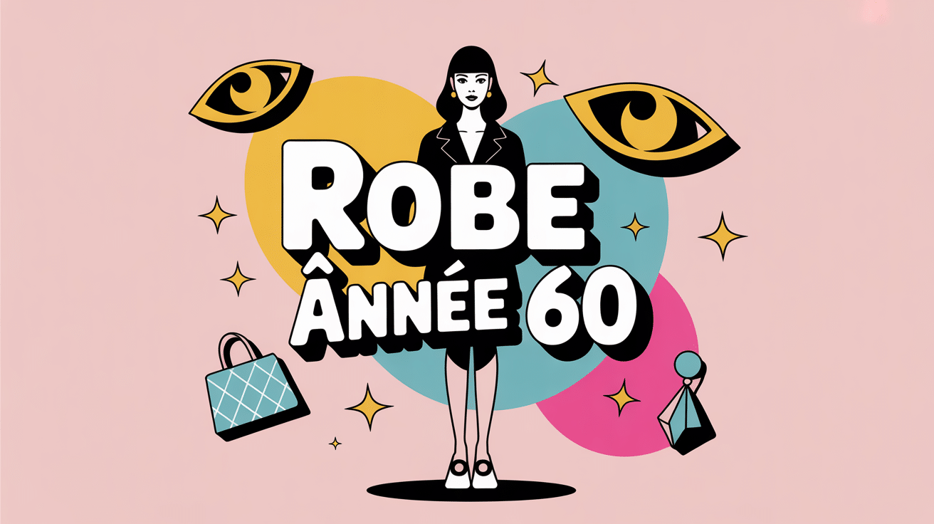 robe année 60 silhouette trapèze col Claudine et motifs graphiques