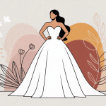 Illustration robe de mariée grande taille, mariée curvy élégante