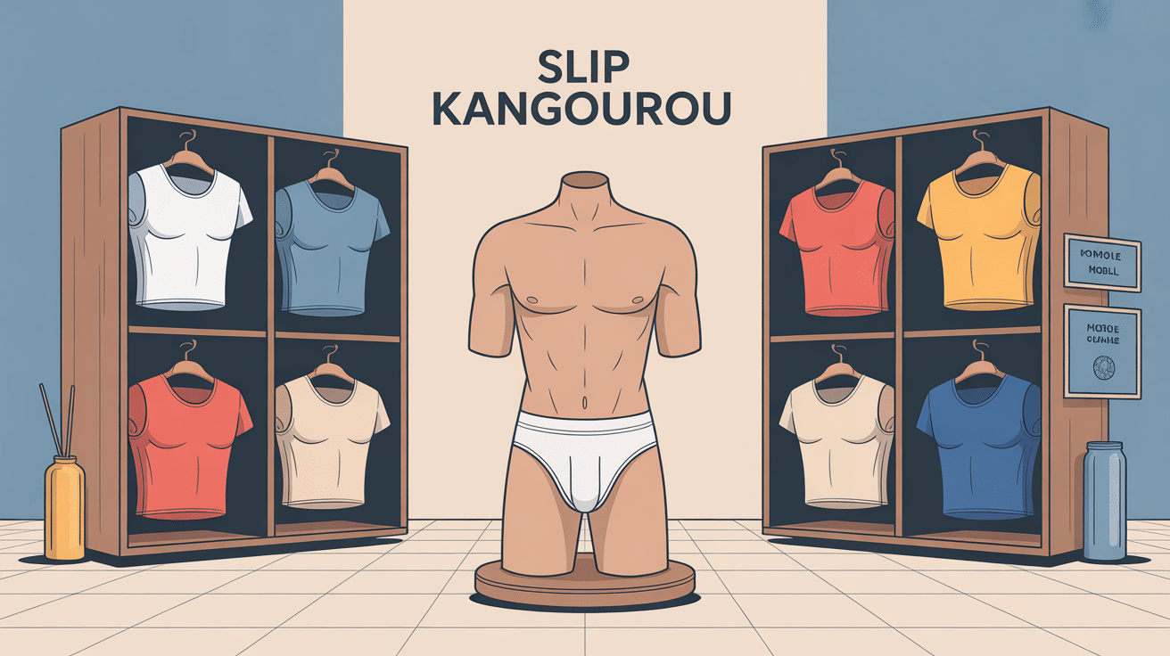 Illustration slip kangourou, maintien, confort, matières