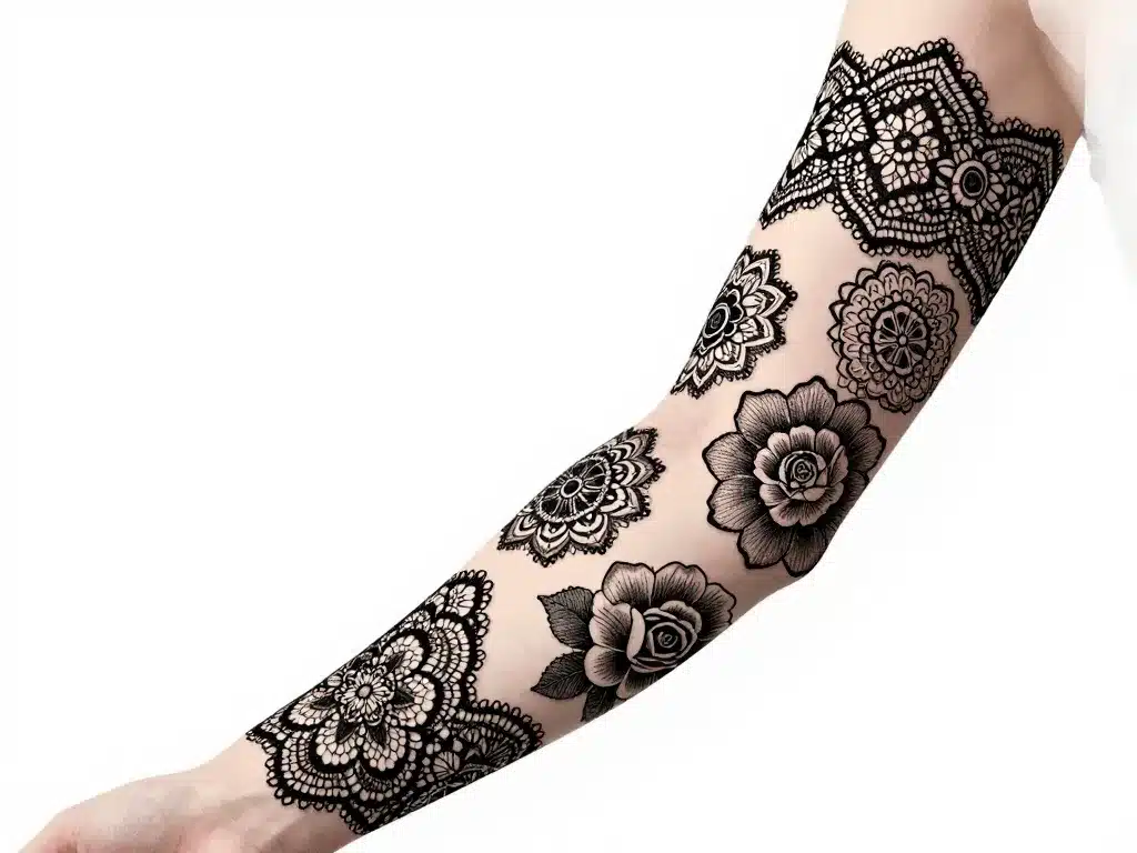 tatouage bras femme dentelle styles et motifs