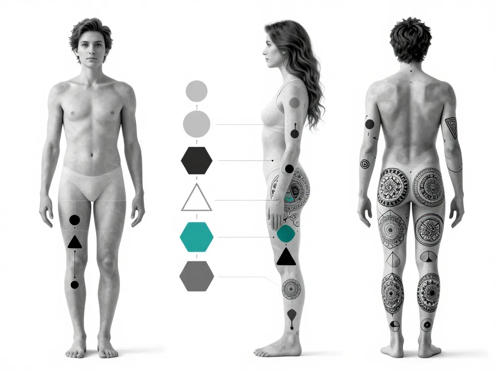 Tatouage géométrique diagramme des placements