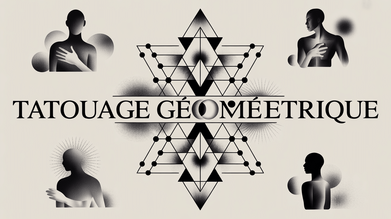Tatouage géométrique mandala et formes minimalistes