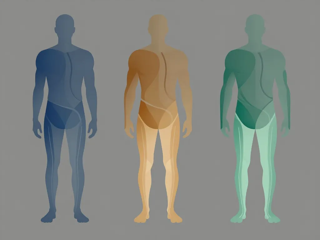 Schéma placement tatouage mollets homme selon morphologie