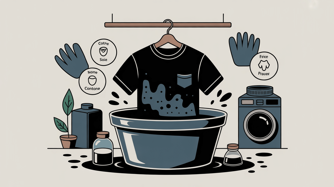 teindre en noir un vetement chez soi, noir profond durable