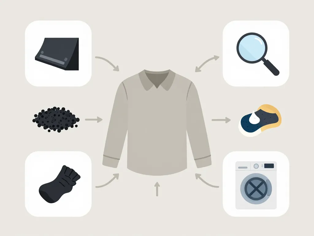 teindre en noir un vetement: vérifier étiquette, taches, prelavage