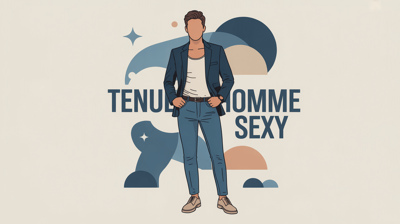 Illustration tenue homme sexy élégante, blazer et jean