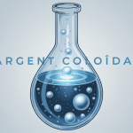 illustration moderne fiole argent colloidal