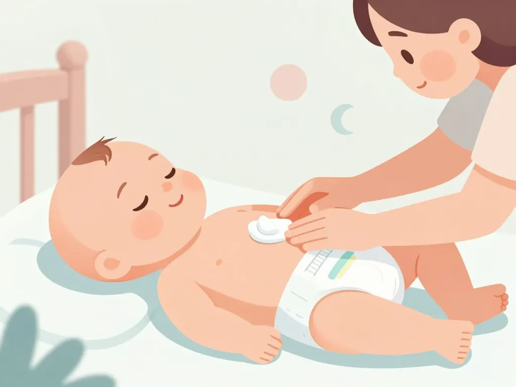 Bepanthen pommade application lors du change de bébé