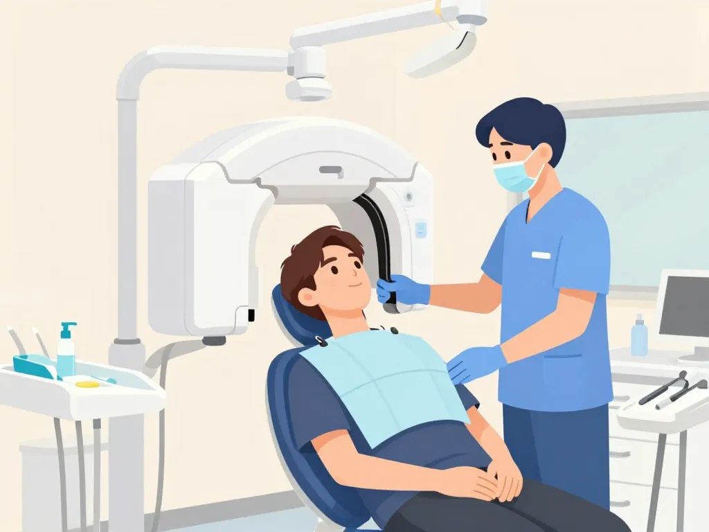 examen cone beam dentaire patient appareil