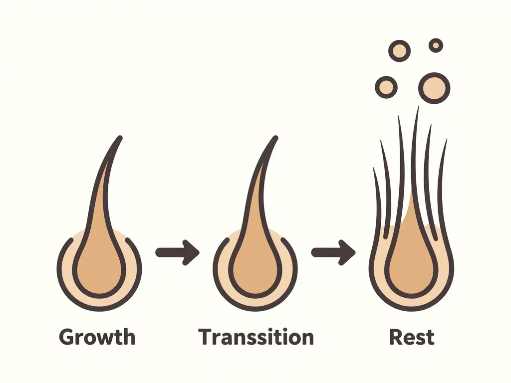 schéma effluvium cycle pilaire cheveux