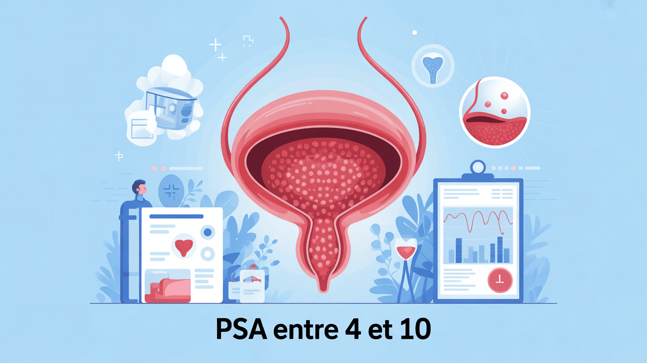 Image médicale de l'évaluation psa compris entre 4 et 10