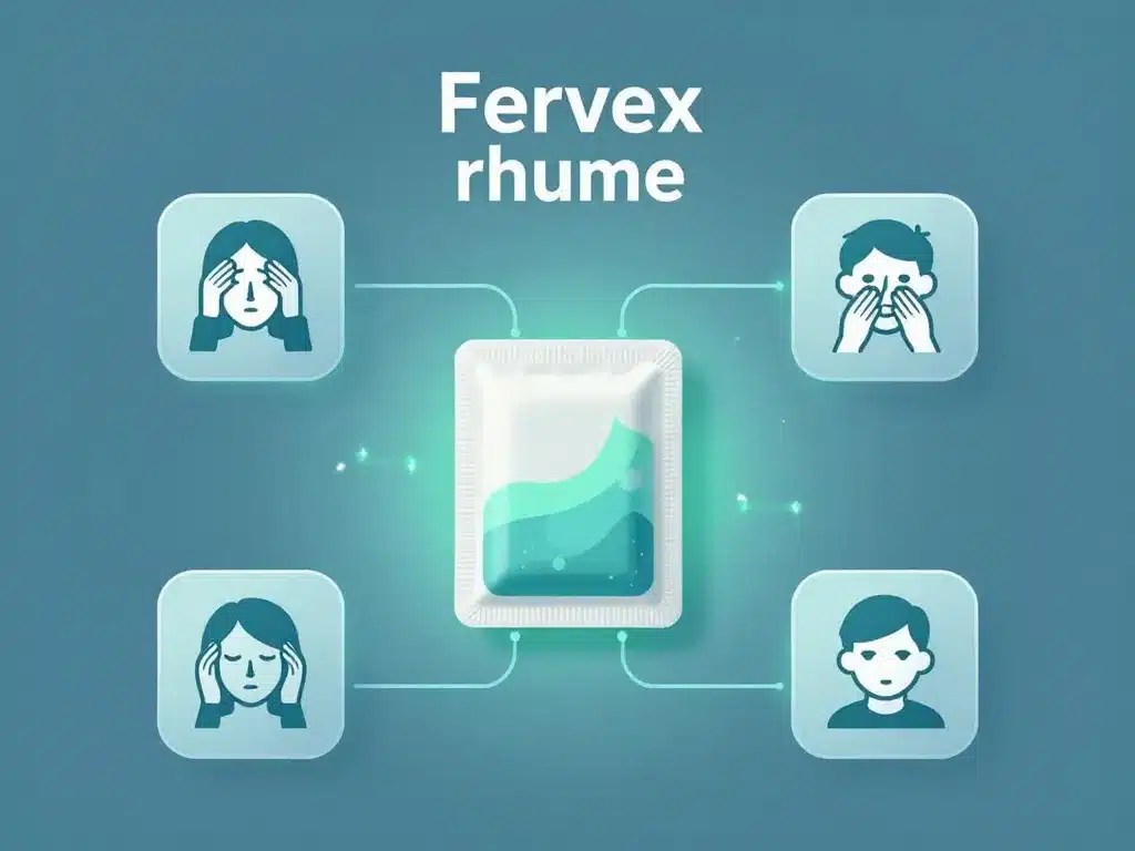 Schéma effet Fervex rhume fièvre nez bouché