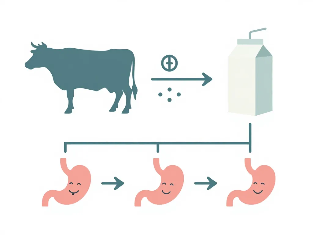 Schema transformation lait sans lactose