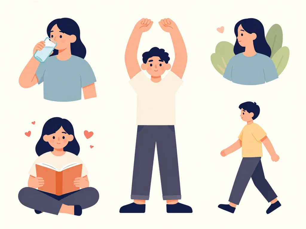 prends soin de toi auto-soin gestes simples illustration