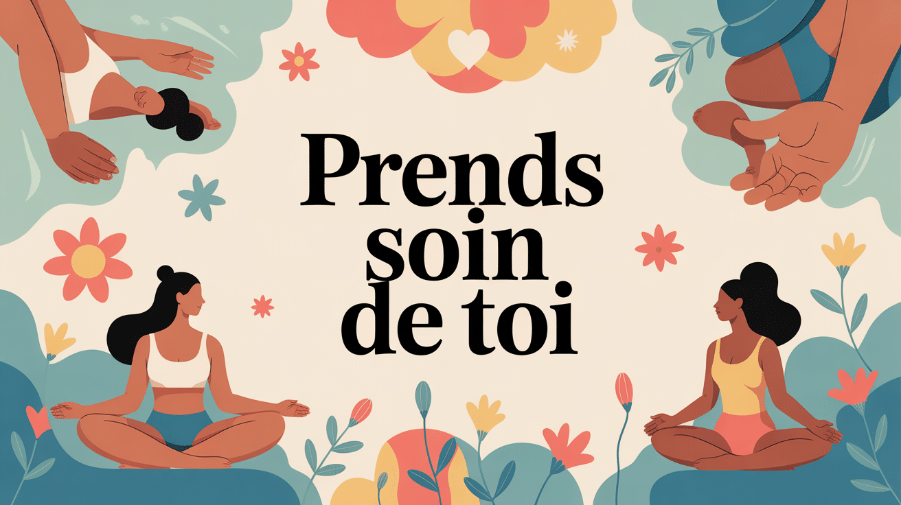 prends soin de toi illustration bien-être personnel moderne