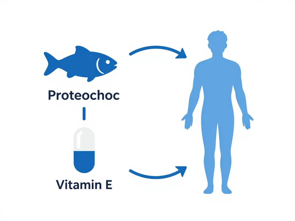 Composition proteochoc peptides poisson vitamine E