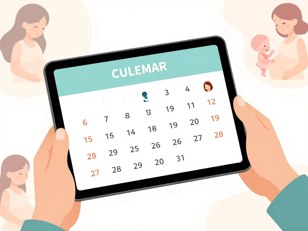 Illustration prise speciafoldine grossesse calendrier