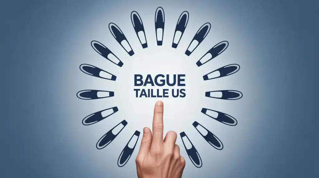 Illustration bague taille US moderne et épurée