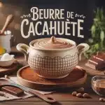 pot de beurre de cacahuète avec cacahuètes et chocolat