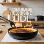 Chalumeau de cuisine Lidl caramélisant une crème brûlée