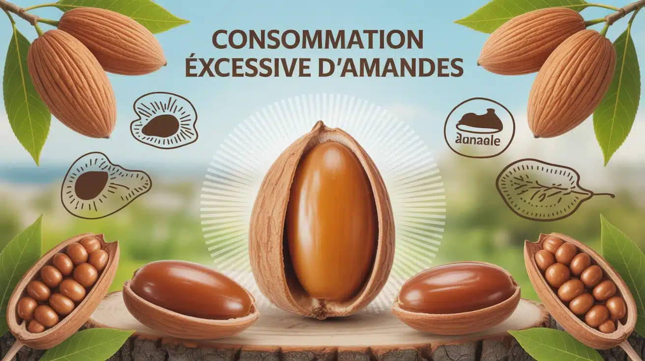 illustration consommation excessive d amandes avec amande rayonnante