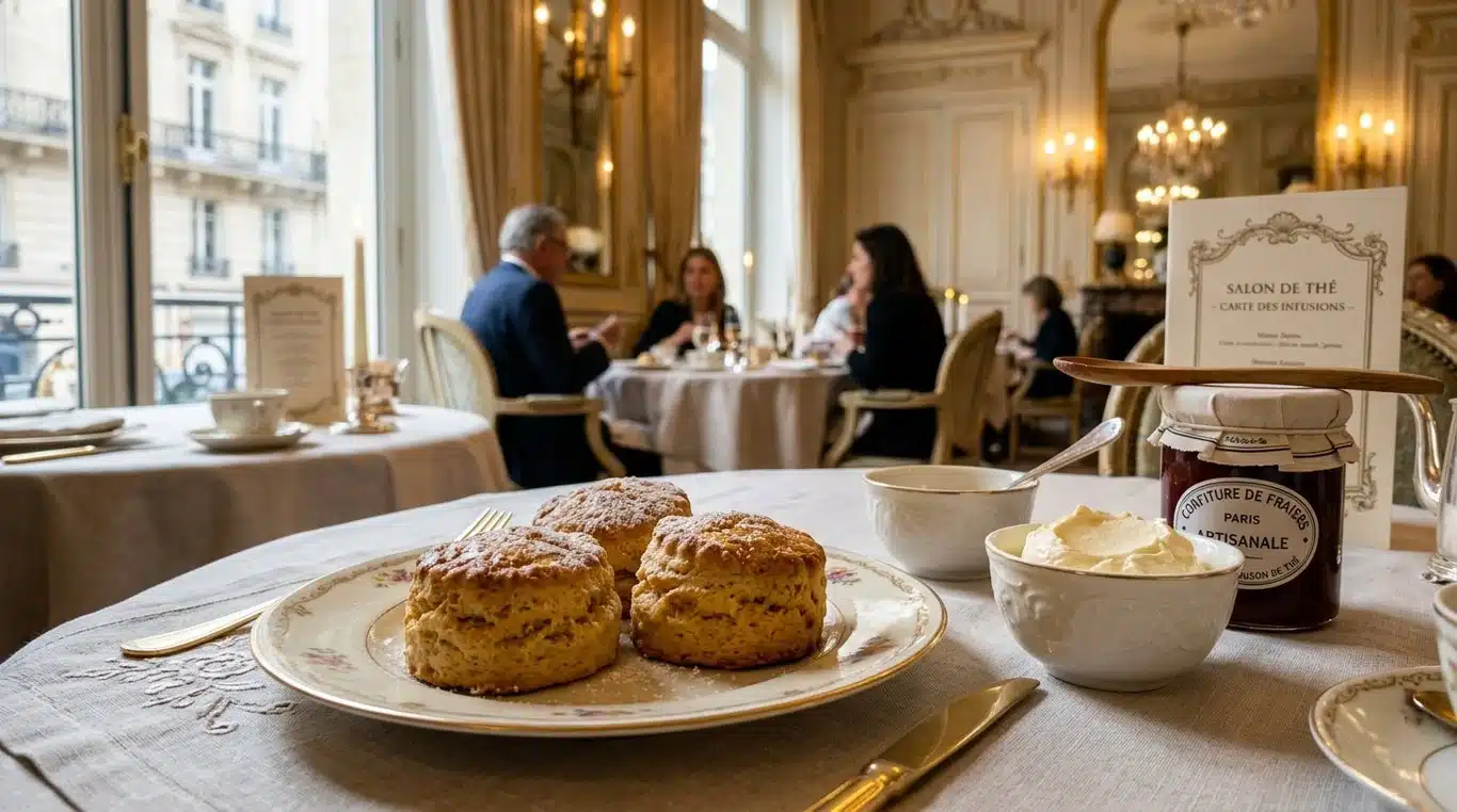 Scones maison façon palace avec clotted cream et confiture
