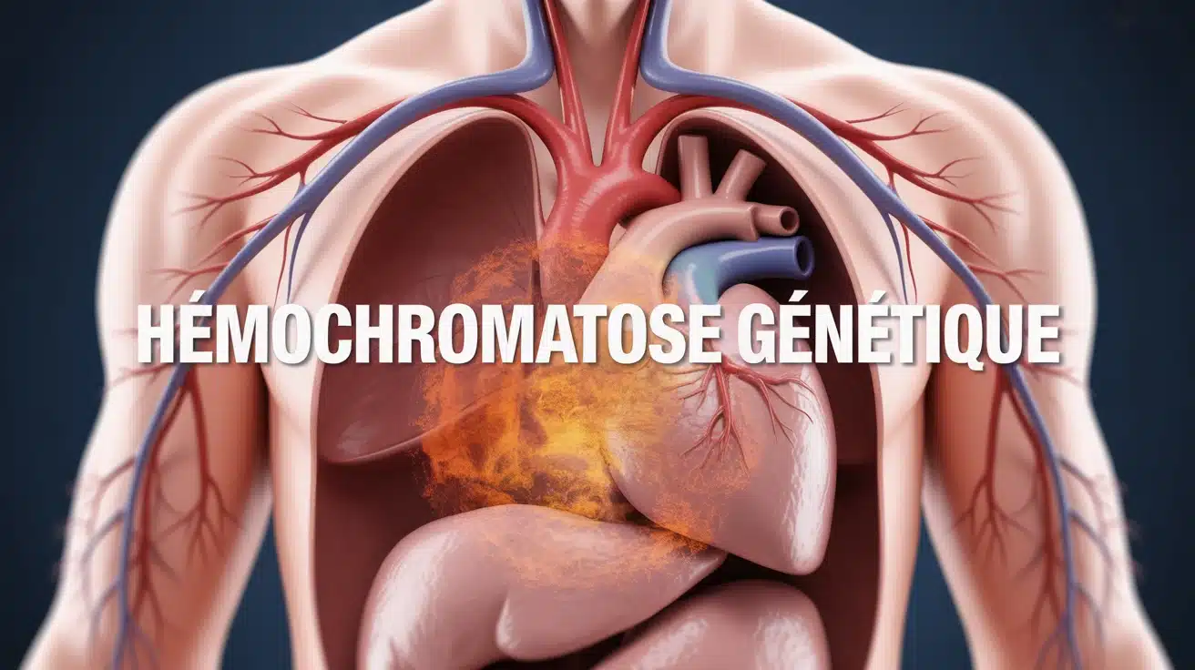 illustration vectorielle hémochromatose génétique avec organes et fer en excès