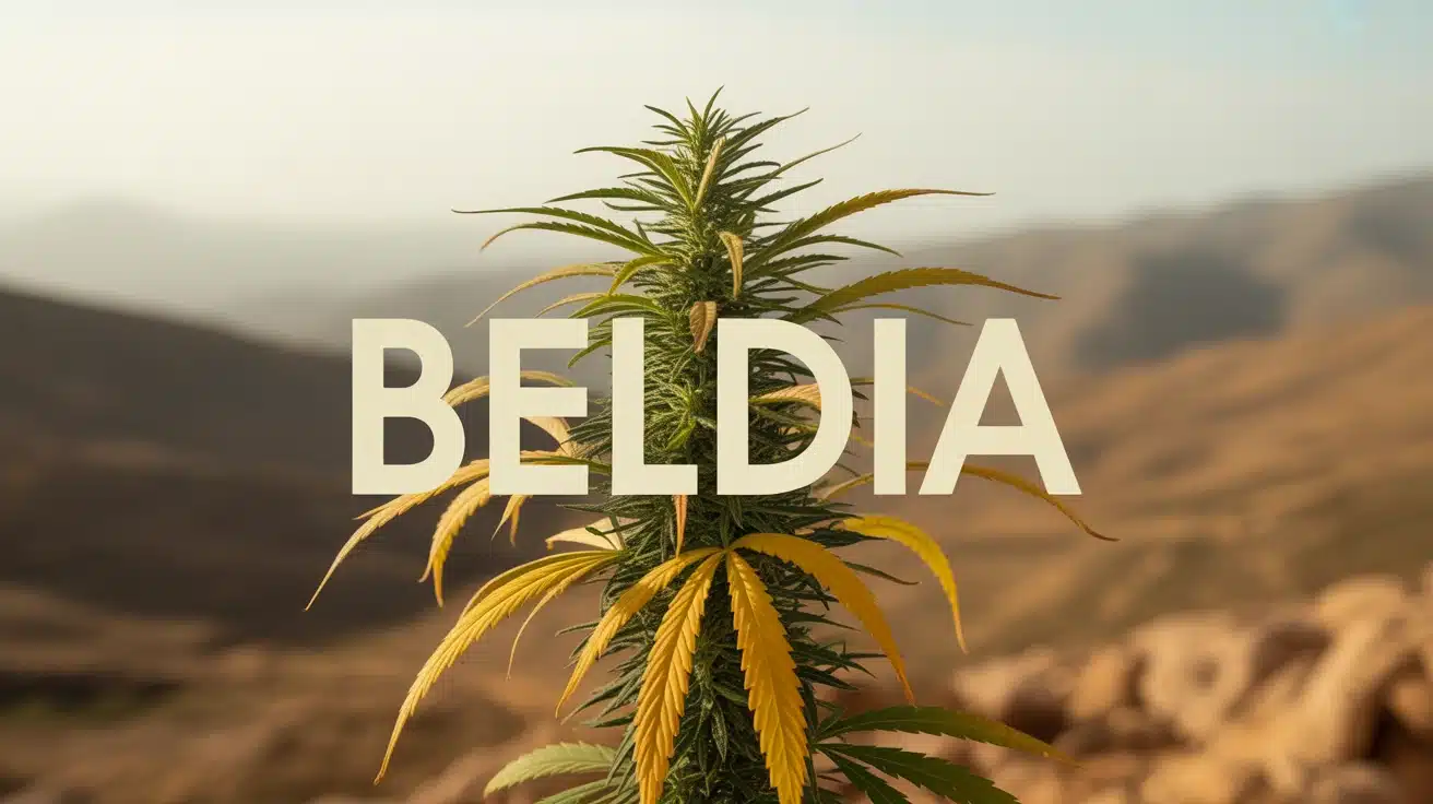 Illustration numérique plante Beldia résine dorée Rif marocain