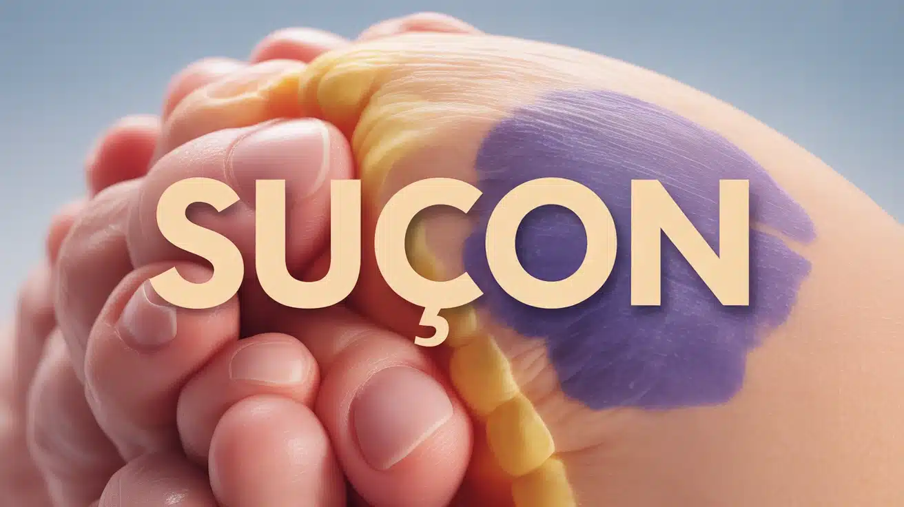 Peau du cou avec suçon violet et capillaires éclatés