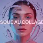 visage féminin masque au collagène hydratation peau jeune