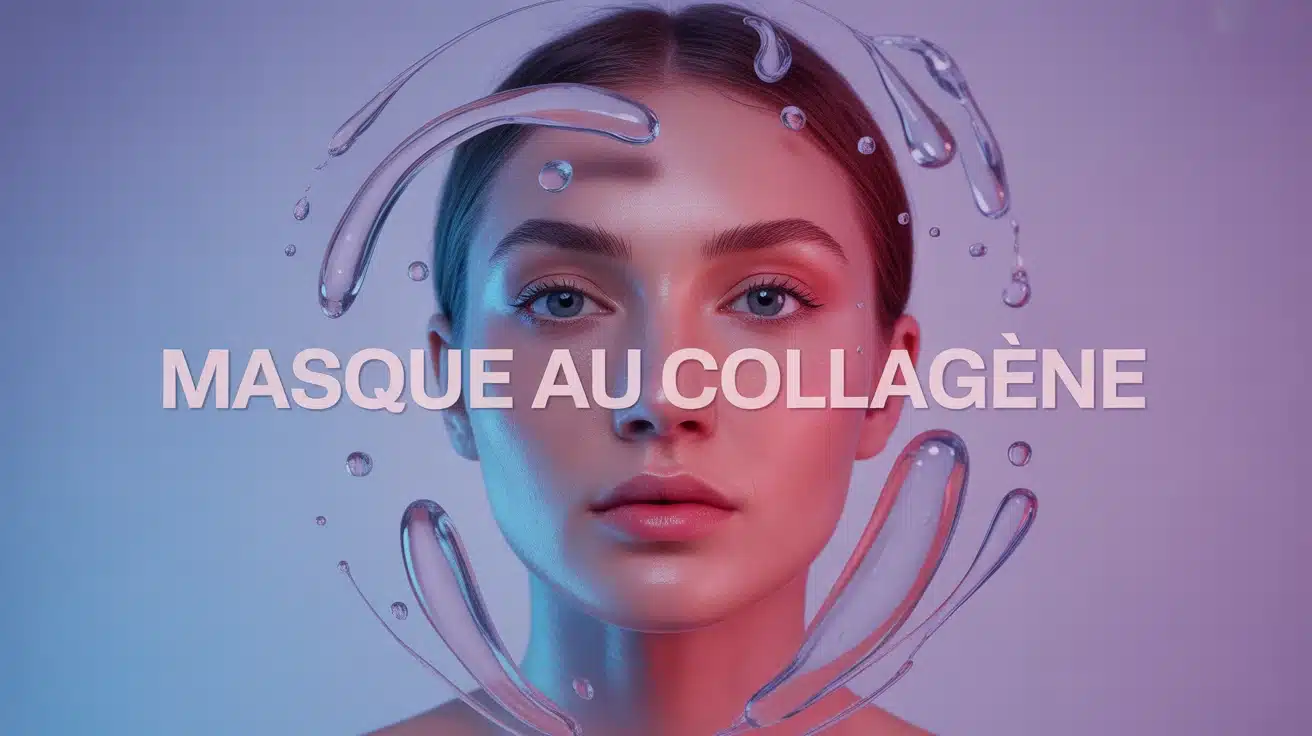 visage féminin masque au collagène hydratation peau jeune