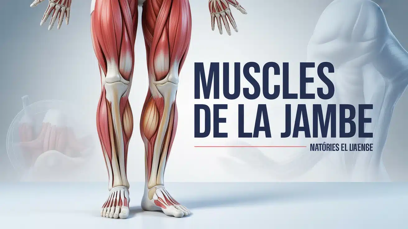 Illustration des muscles de la jambe avec les trois loges anatomiques en couleurs