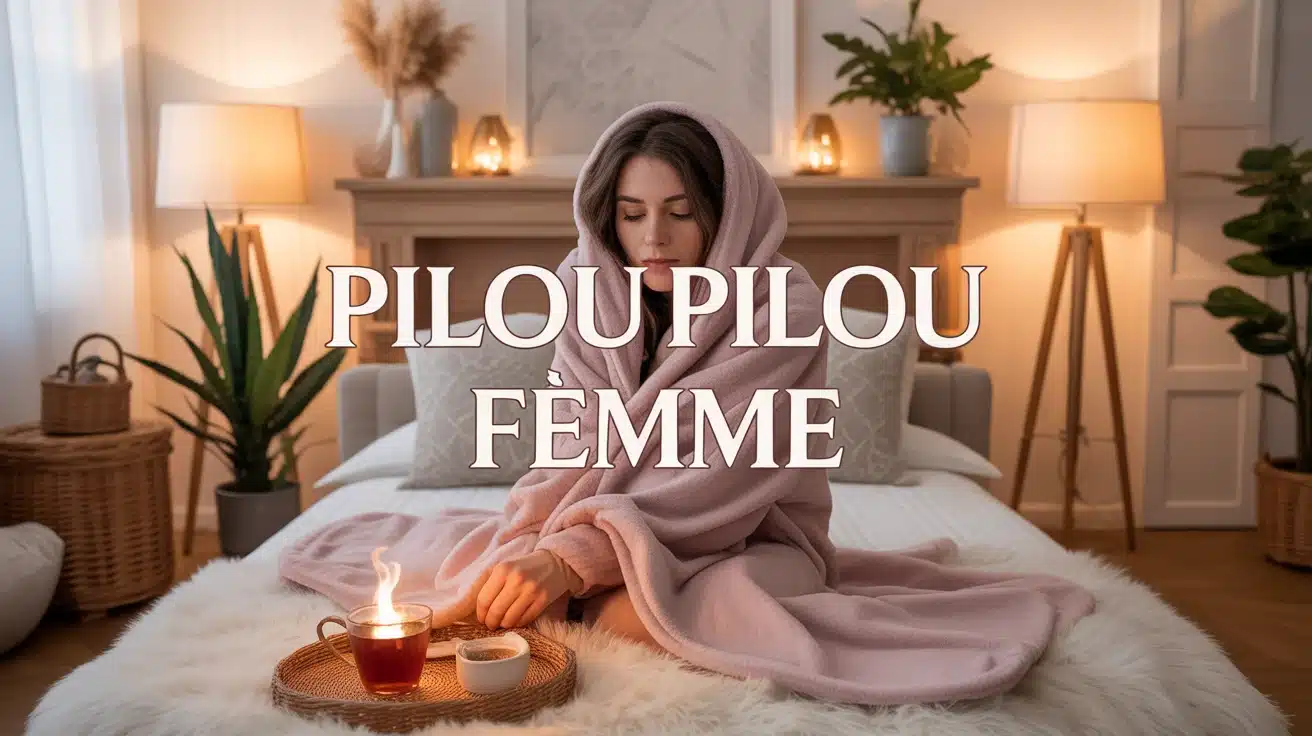 femme en pilou pilou cocooning intérieur chaud
