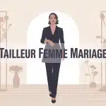 silhouette féminine en tailleur femme mariage élégant