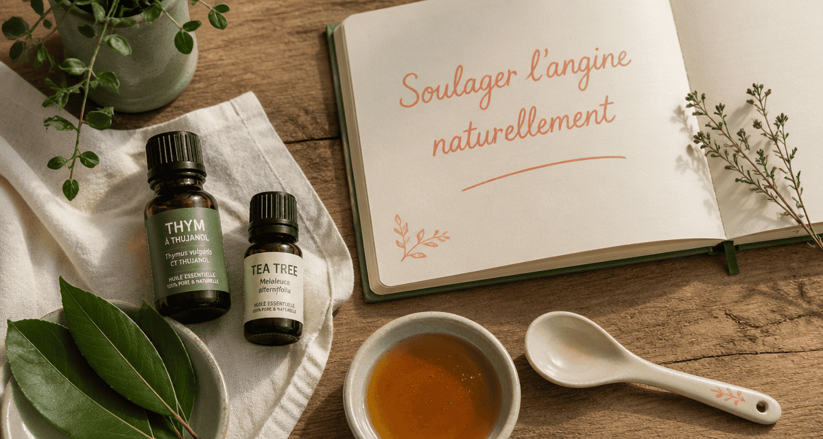 huile essentielle angine thym tea tree miel laurier