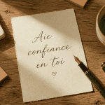 Aie confiance en toi écrit sur feuille sur bureau