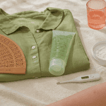 Bouton de chaleur adultes avec remèdes naturels sur serviette