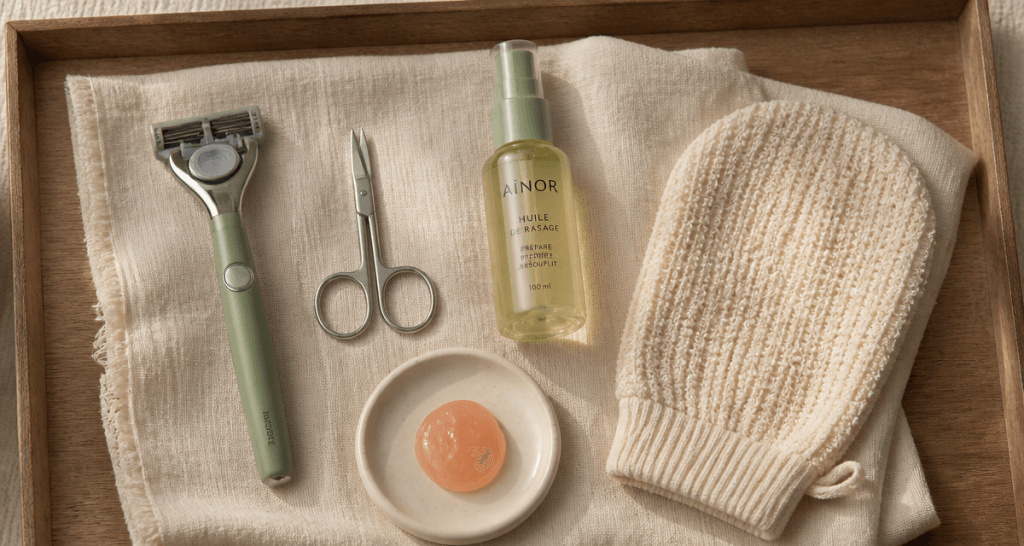 comment se raser le maillot accessoires sur serviette