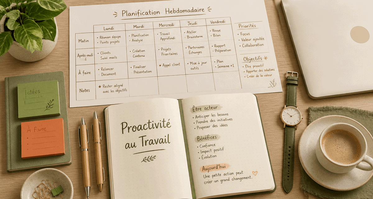 etre proactif bureau organise vue dessus