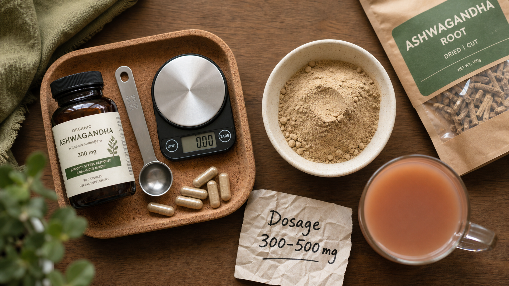 Ashwagandha dosage par jour : gélules et poudre, dose recommandée selon la forme