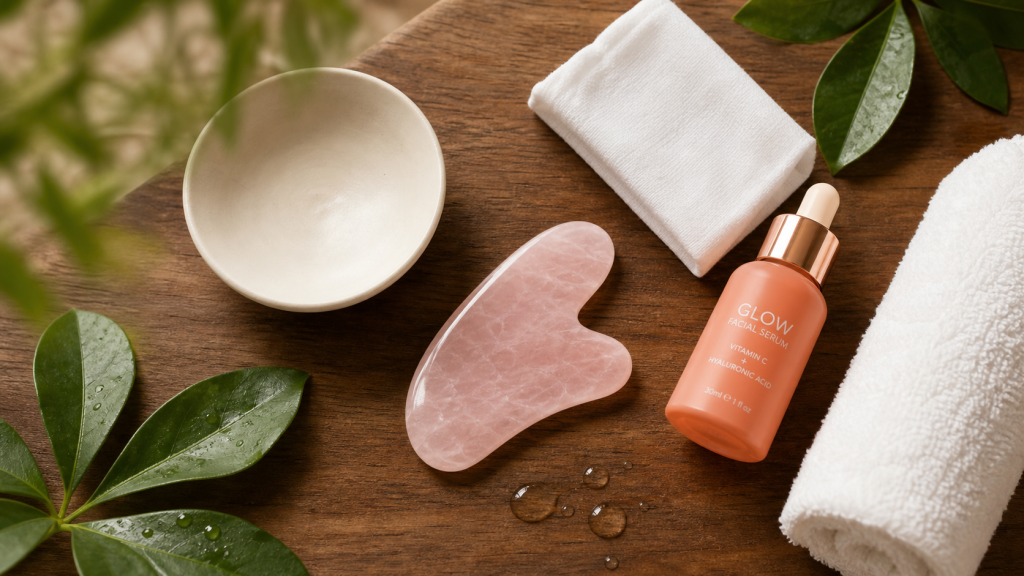 Gua sha bienfaits : pierre quartz rose pour éclat et drainage visage