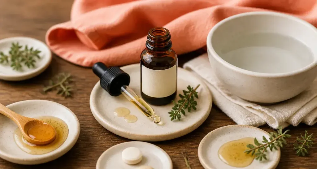 Mal de gorge : thym à thujanol, tea tree ou eucalyptus radié pour calmer vite ?