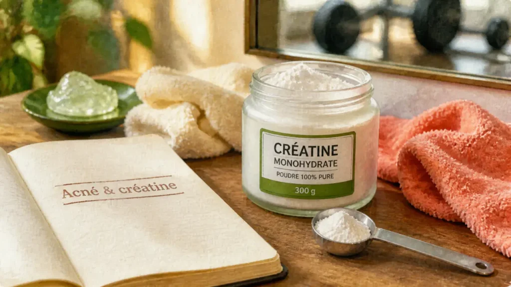 Créatine et peau : acné, hydratation et rétention d’eau, ce qu’il faut vraiment savoir