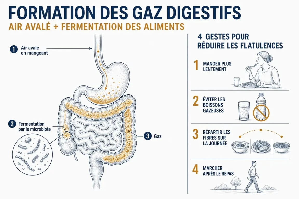 Les flatulences comment les éviter : schéma du système digestif et conseils pour réduire les gaz